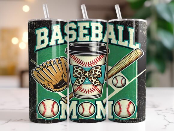 Baseball Mom 20 Oz Tumbler Wrap PNG Review