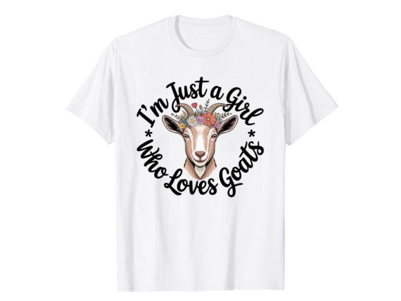 Cute Floral Goat T-Shirt Design