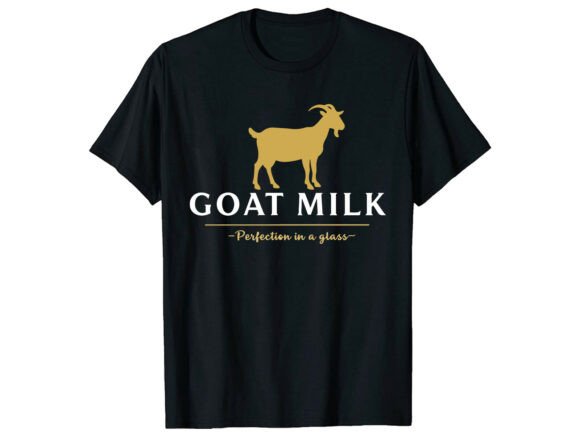 Goat Milk T-Shirt Design: Elegant Simplicity for Farm-Themed Embroidery