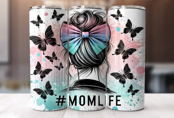 Mom Life Butterfly 20oz Tumbler Wrap PNG Review
