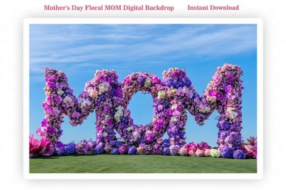 Mother s Day Floral MOM Digital Backdrop Review for Real Embroidery Projects