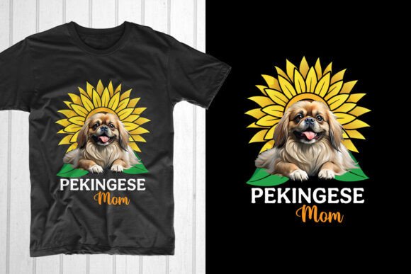 Pekingese Mom Sunflower: A Mother’s Day Embroidery Gem